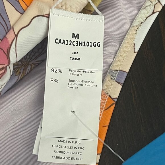 Cupshe Women’s Floral One-Shoulder Bikini M Pink Scalloped Mid-Rise Two-Piece - Picture 7 of 10